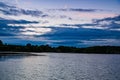 dramatic sky over the lake